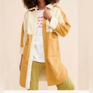 Anthropologie Diamond Sherpa Shirt Jacket - Like New